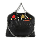 Stella Mccartney Falabella Heart Suede Embellished Tote Handbag Black Bag NEW