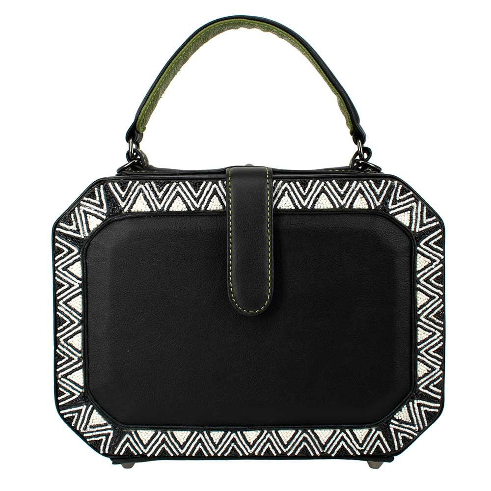 Mary Frances Tropical Zone Floral Black Beaded Handbag Crossbody Bag Purse NEW